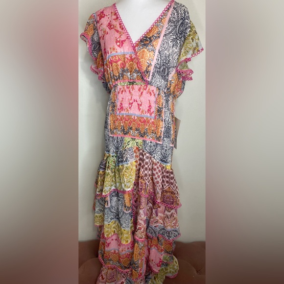 Boho Millie Dress Never Fully
Dressed Multicolor V-Neck Bohemian Dress - Picture 8 of 14